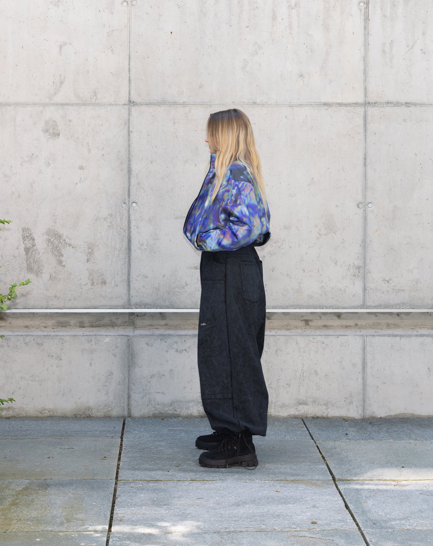 Black Washed Double Knees