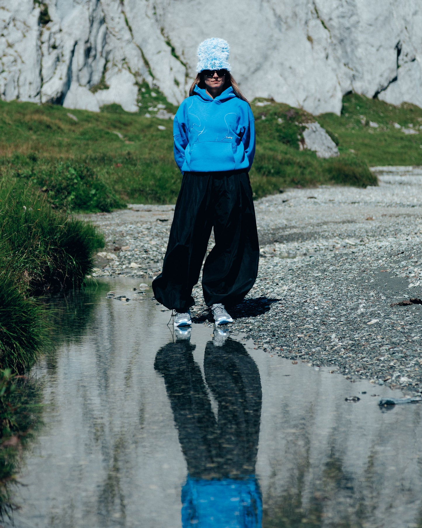 Blue Heavyweight Kittats Embroidered Hoodie