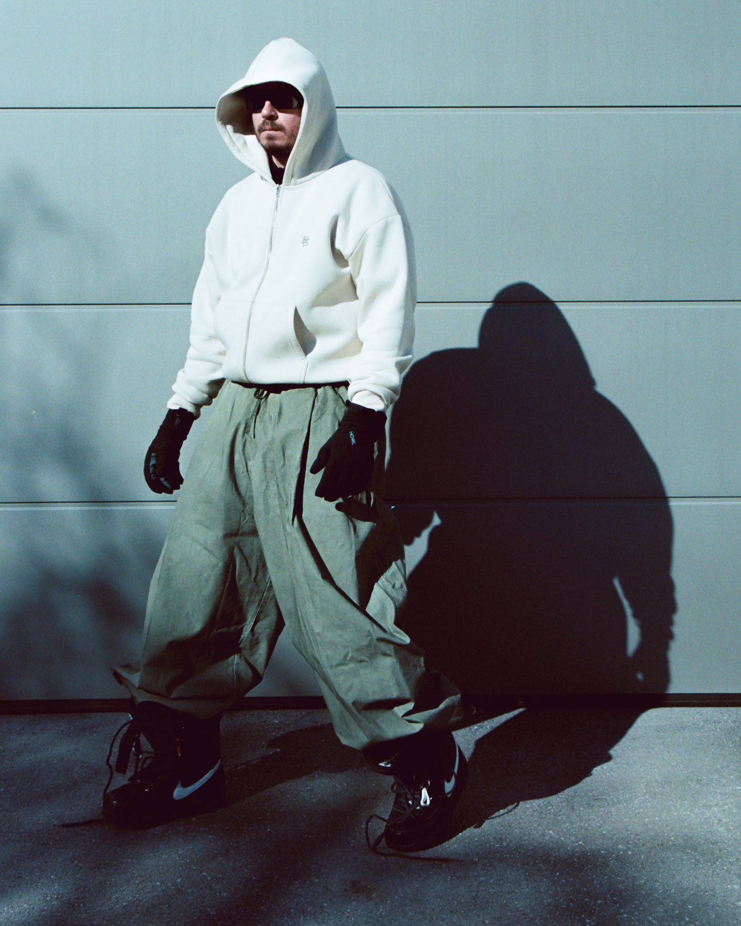 ''Washed Olive'' Pleated Ripstop Pant