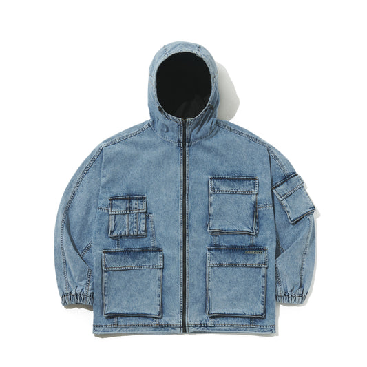 DSXBS WAX REAL DENIM 5 POCKET HOODED JACKET VINTAGE BLUE