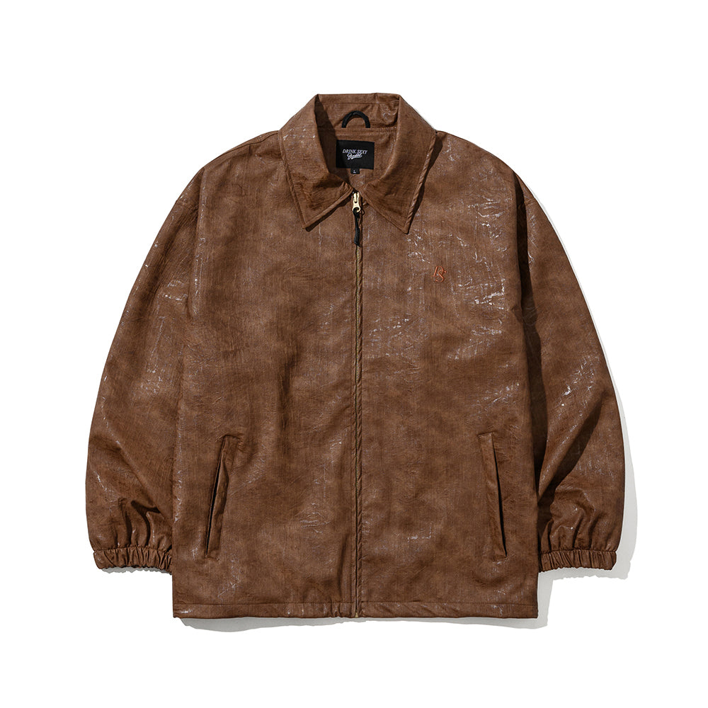 DS X BSRBTT Cracked Leather Snow Jacket Brown