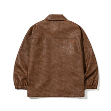 Load image into Gallery viewer, DS X BSRBTT Cracked Leather Snow Jacket Brown