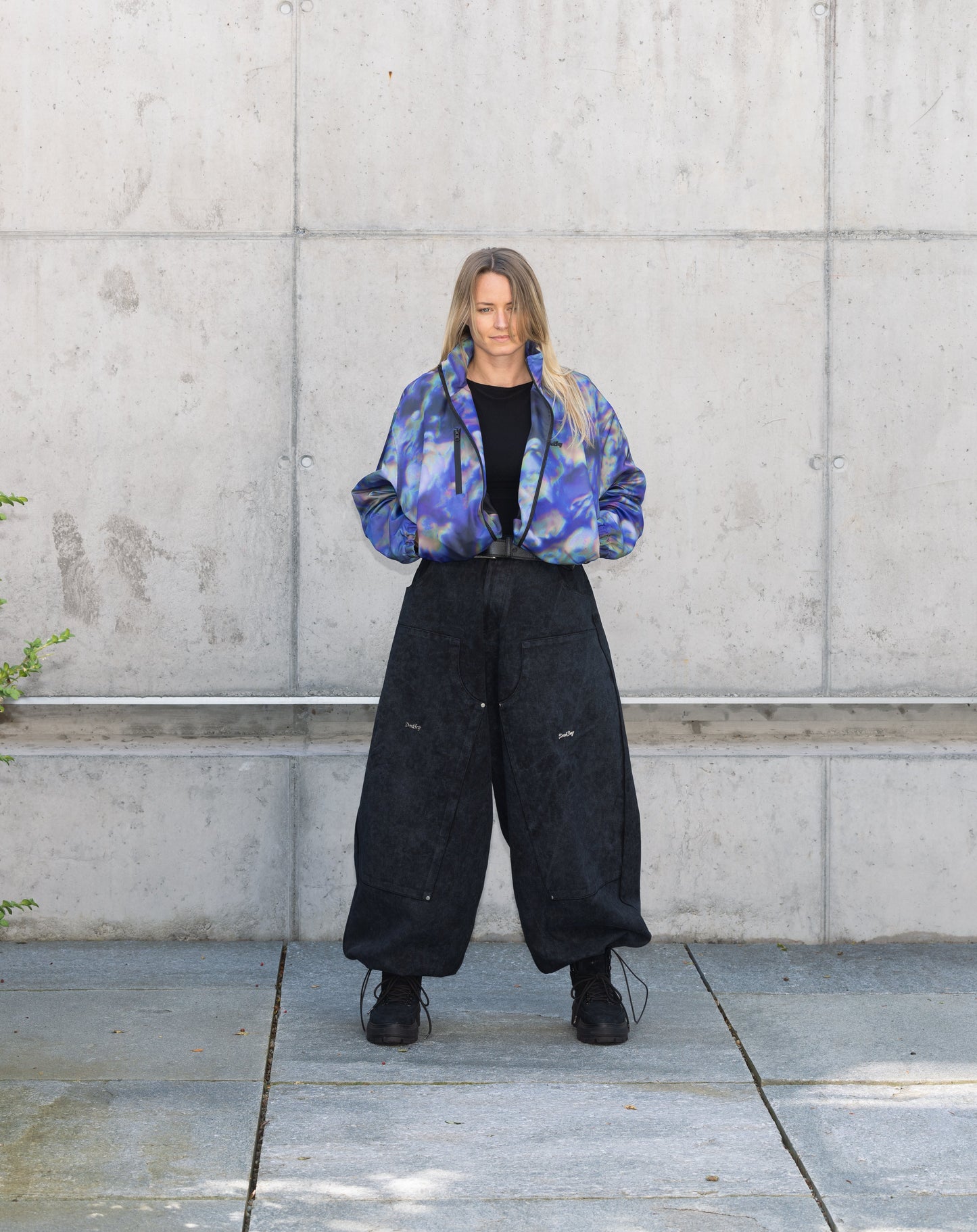 Black Washed Double Knees