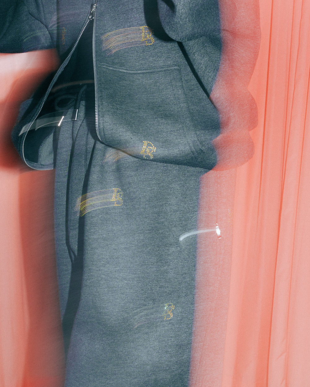 Heavyweight Grey Sweatpants ''ds rhinestones''