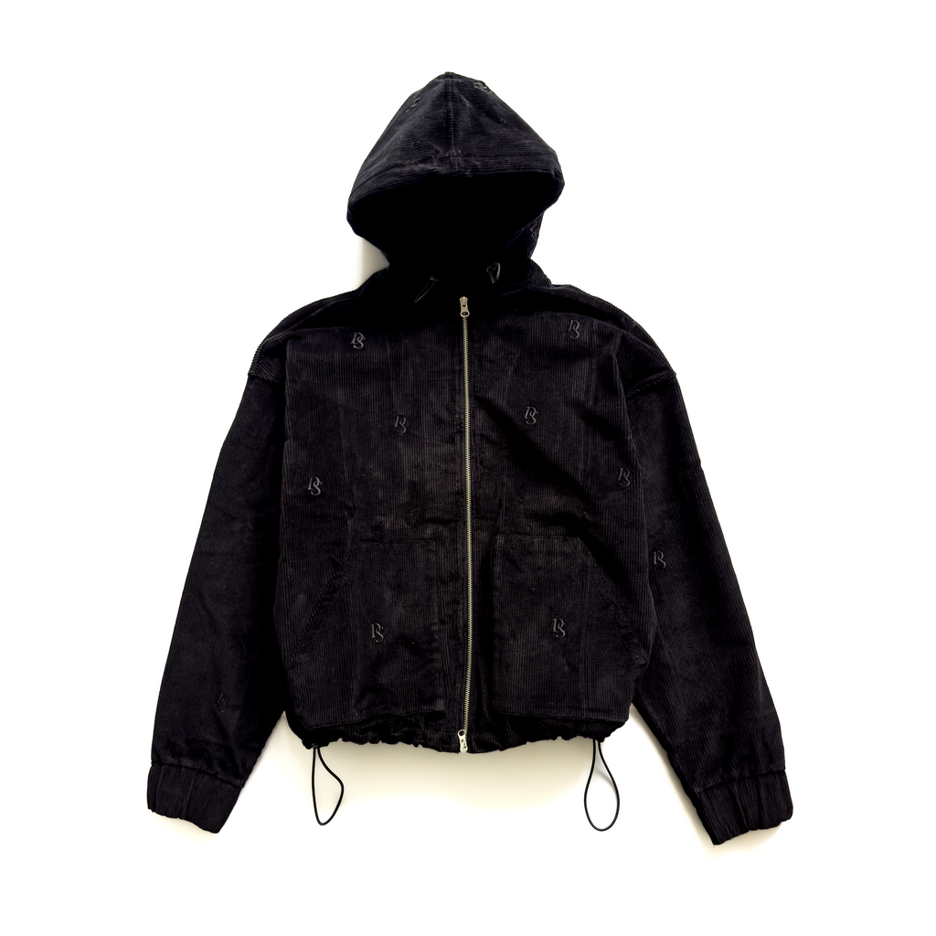 ★DIMITRI BLACK★ 2WAY Essential Corduroy Hood Zip-up Black ☆DIMITRI BLACK☆ 2WAY Essential Corduroy Hood Zip-up Black