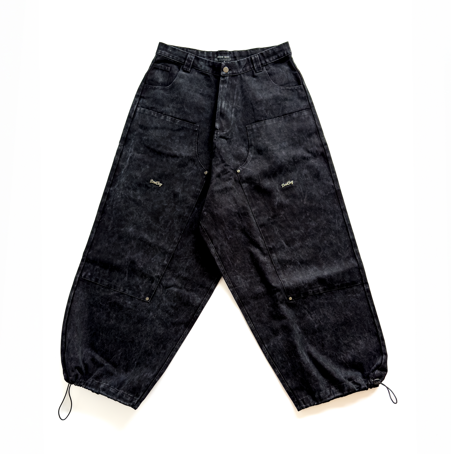 Black Washed Double Knees