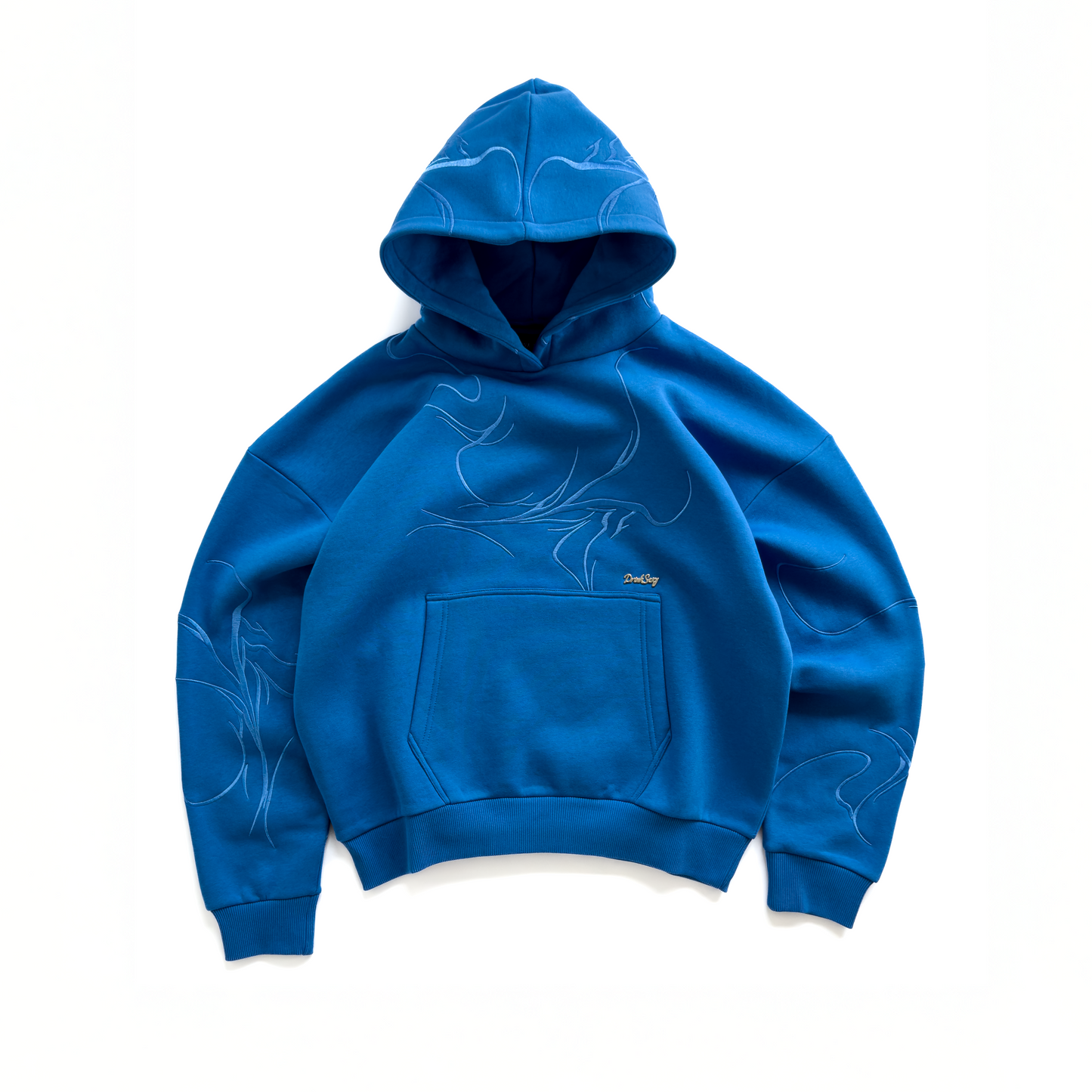 Blue Heavyweight Kittats Embroidered Hoodie