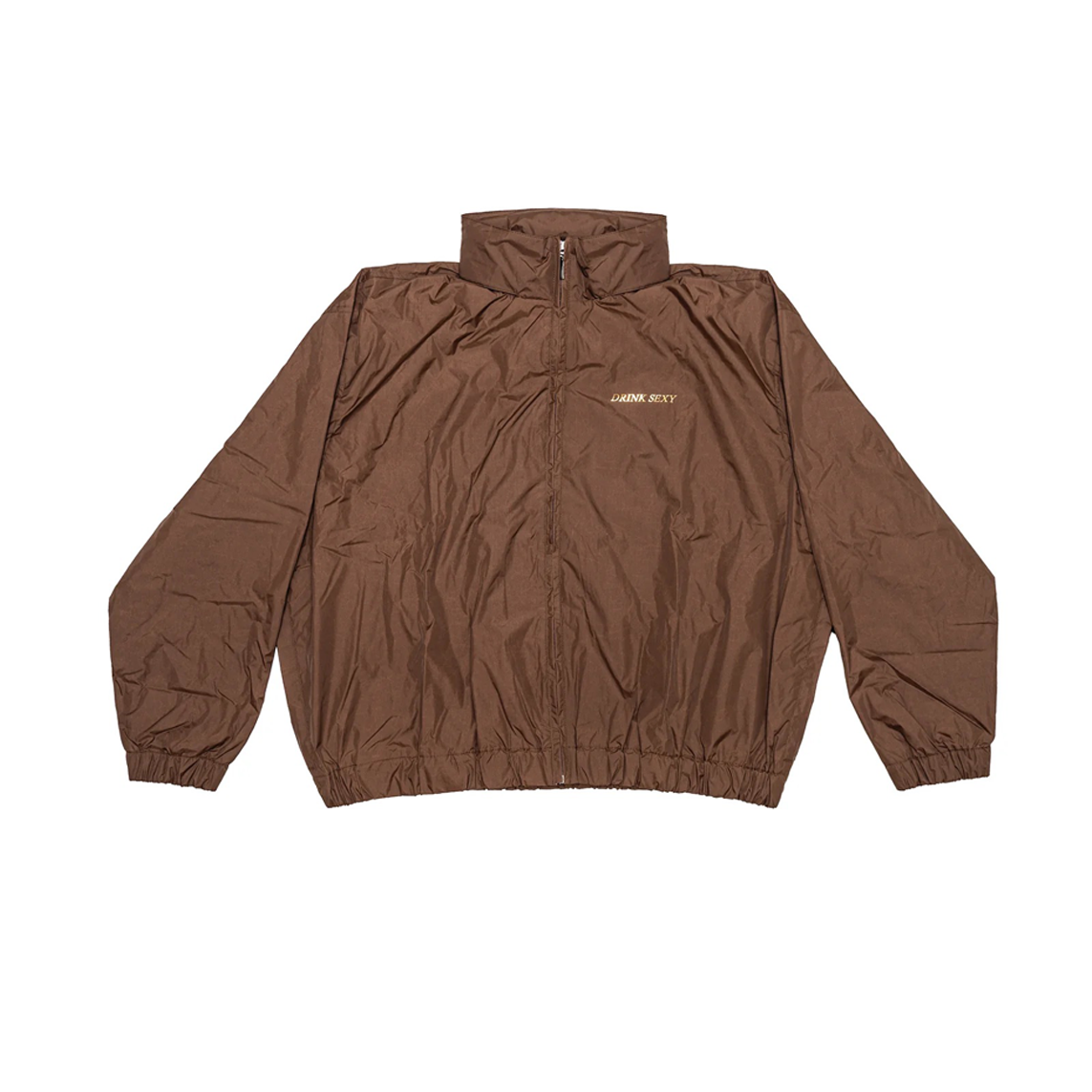 Brown Winter Jacket ''Shiny Gold Print''