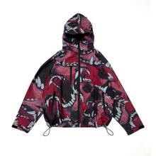 Load image into Gallery viewer, Red Lightweight Jacket &#39;&#39;Fume Dogs&#39;&#39; Black DS Rhinestones