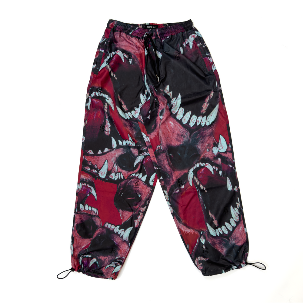 Red Lightweight Pant ''Fume Dogs'' Black DS Rhinestones