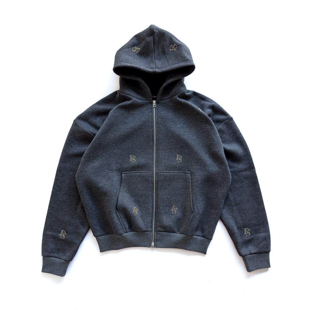 Heavyweight Zipper Hoodie ''DS rhinestones''