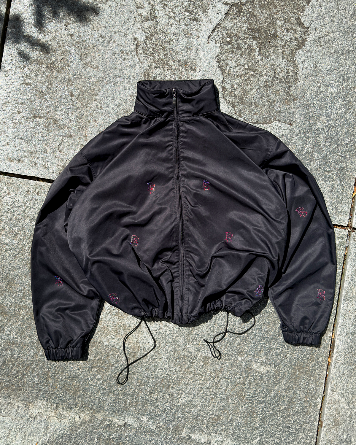 Black Track Jacket ''Pink Diamonds''