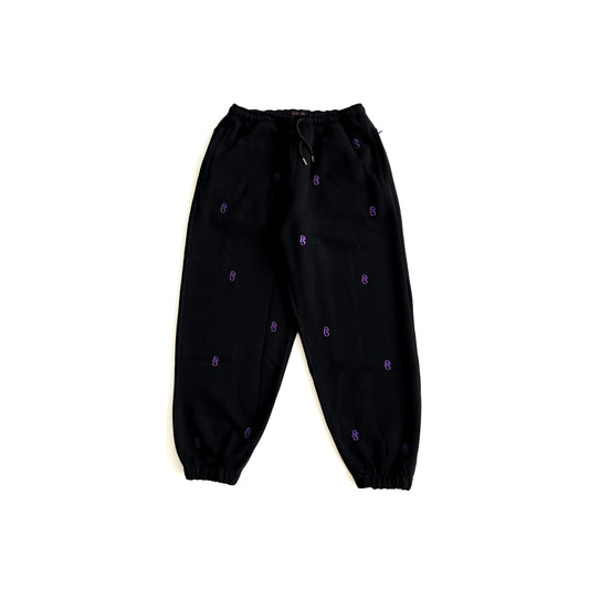 Black Sweatpants ''Shiny Purple DS Embroideries''