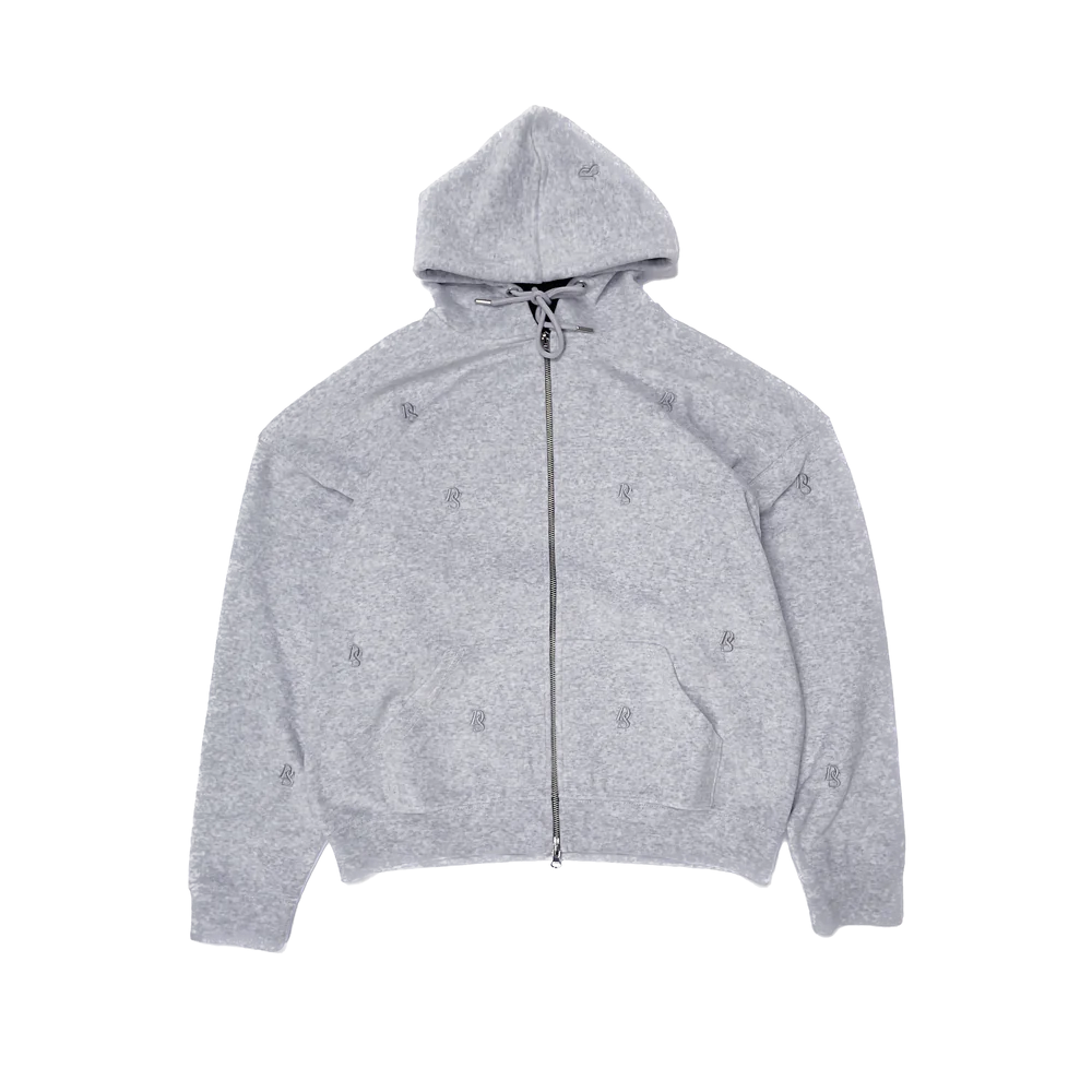 Grey Crushed Velvet Hoodie
