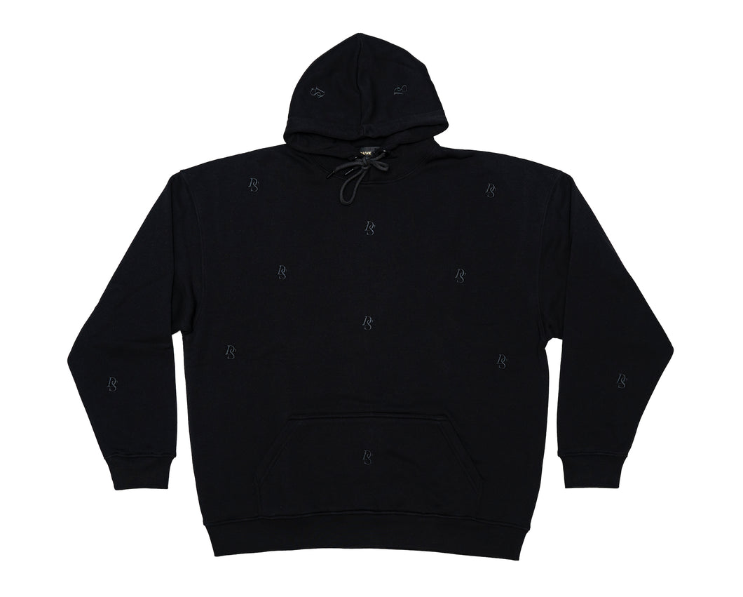Relaxed Hoodie Black Overall DS embroideries