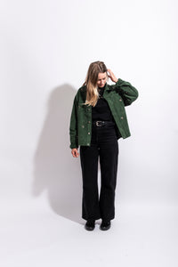 Dark Green Cords Light Jacket ''Overall DS Embroideries''