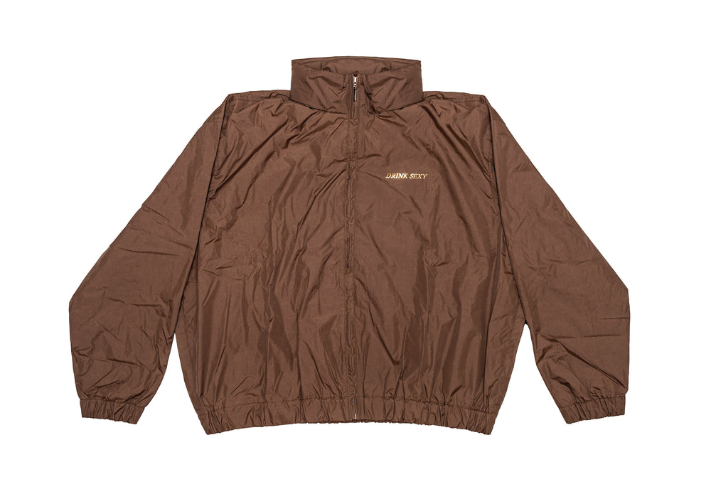 Brown Winter Jacket ''Shiny Gold Print''