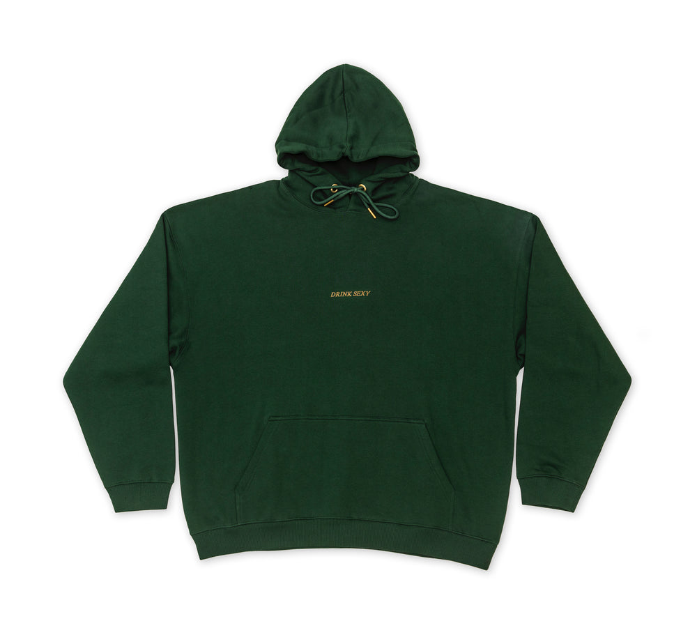 Dark Green Hoodie '' Golden Shiny Diamond Print''