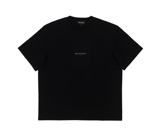 Black T-shirt ''Golden Diamond Shiny Print''