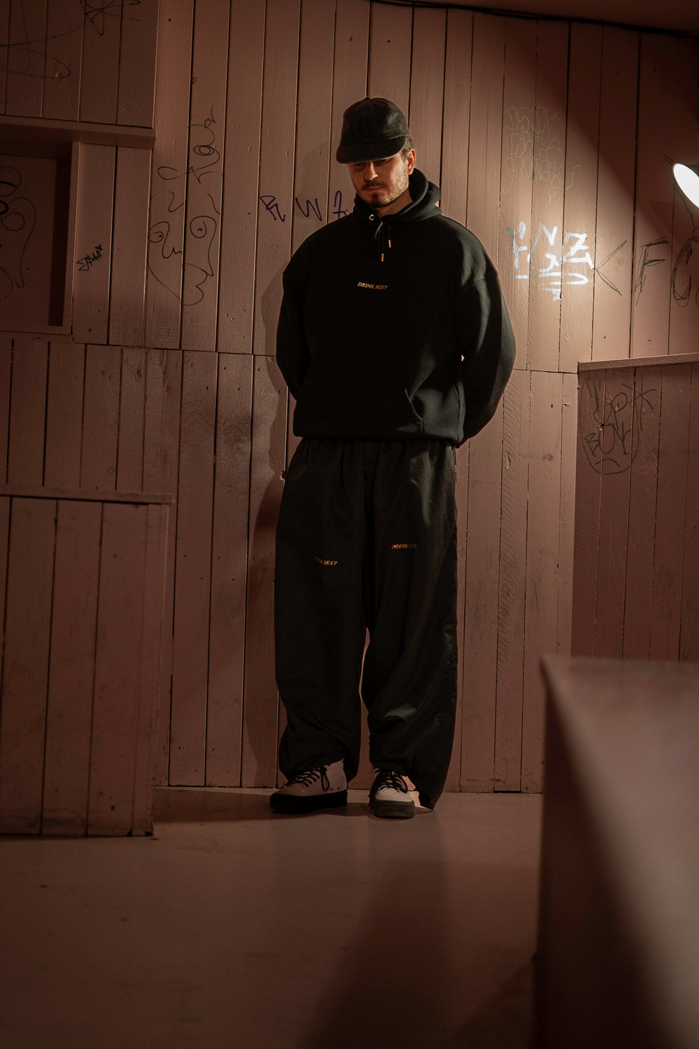 Black Hoodie ''Shiny Diamond Print''