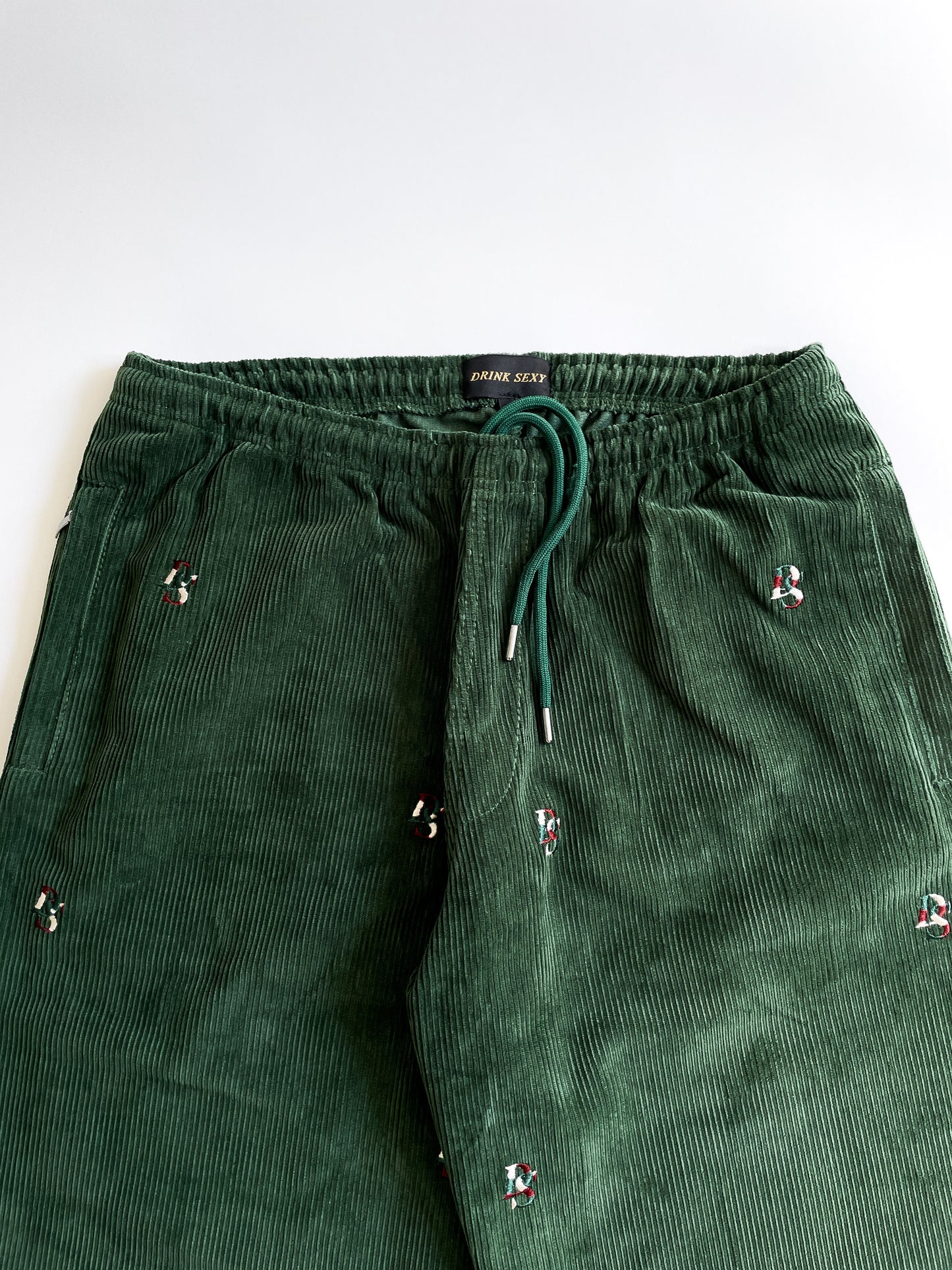 Dark Green Cords Pant ''Overall DS Embroideries''