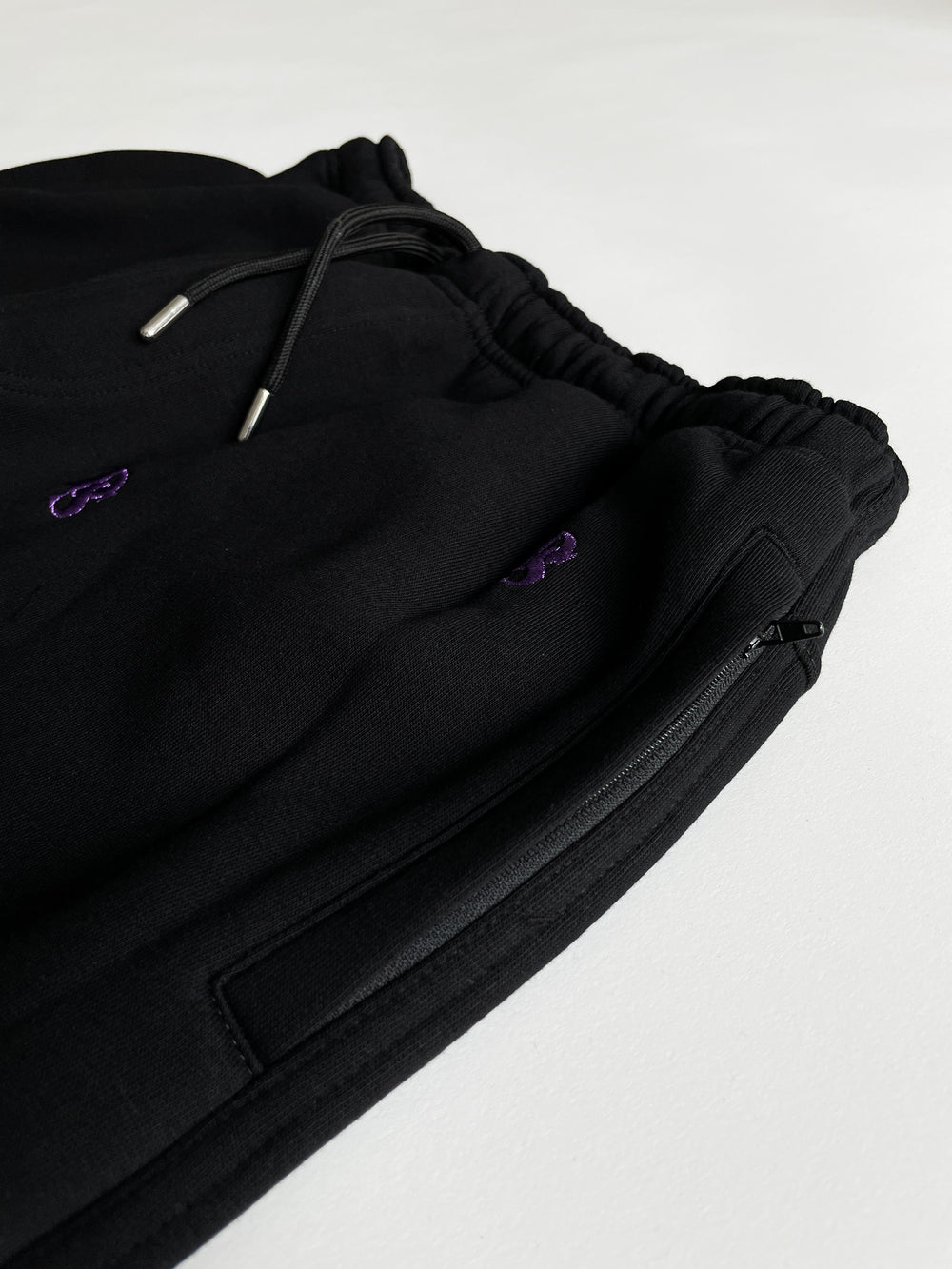 Black Sweatpants ''Shiny Purple DS Embroideries''