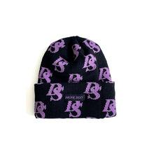 Load image into Gallery viewer, Black &amp; Purple Beanie